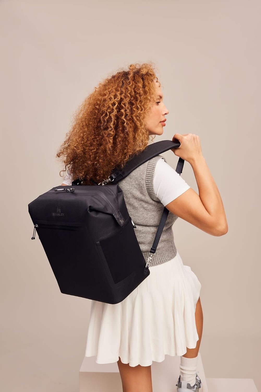 image:imageStanley All Day Madeleine Backpack Soft Cooler 20 Can Cooler with Handle and Shoulder Straps Insulated Travel Bag with Zipper BPAFreeCream