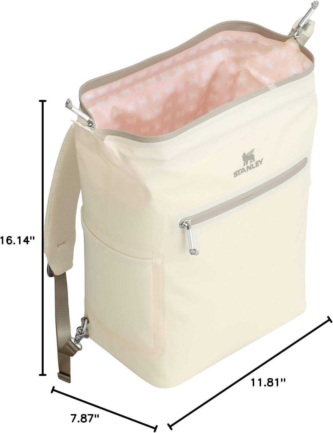 image:imageStanley All Day Madeleine Backpack Soft Cooler 20 Can Cooler with Handle and Shoulder Straps Insulated Travel Bag with Zipper BPAFreeCream