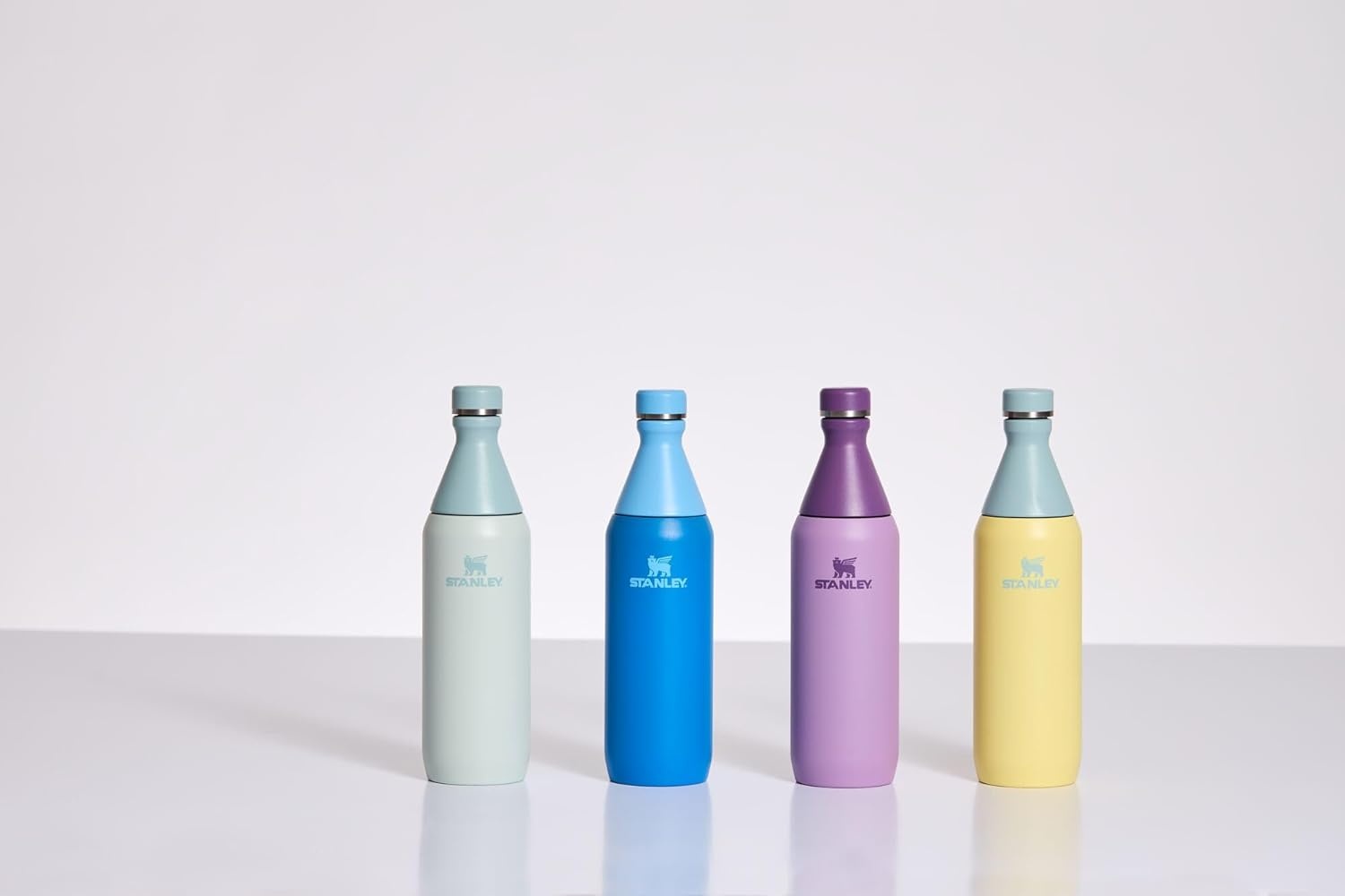 image:imageStanley All Day Slim Bottle 20 oz Twist On Lid with Leakproof Seal Slim Design for Travel amp Gym Insulated Stainless Steel BPAFree Daffodil GlossAzure