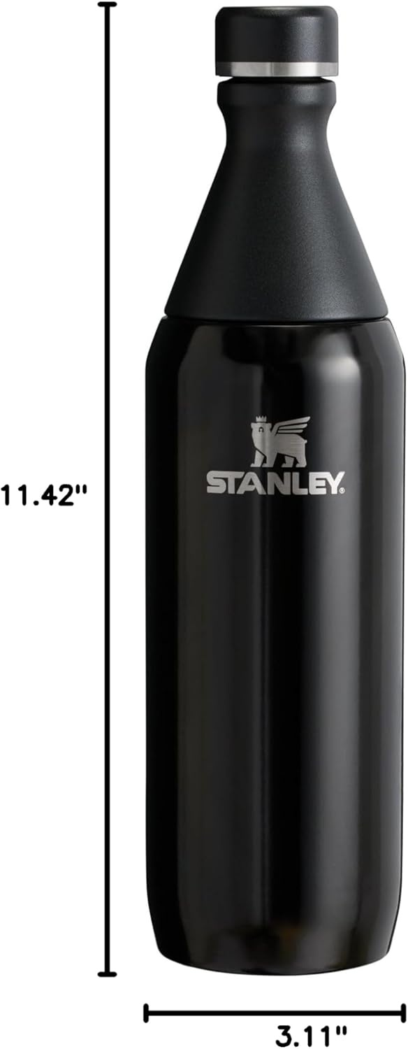image:imageStanley All Day Slim Bottle 20 oz Twist On Lid with Leakproof Seal Slim Design for Travel amp Gym Insulated Stainless Steel BPAFree Daffodil GlossBlack