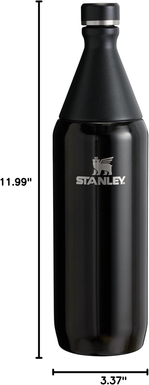 image:imageStanley All Day Slim Bottle 20 oz Twist On Lid with Leakproof Seal Slim Design for Travel amp Gym Insulated Stainless Steel BPAFree Daffodil GlossBlack