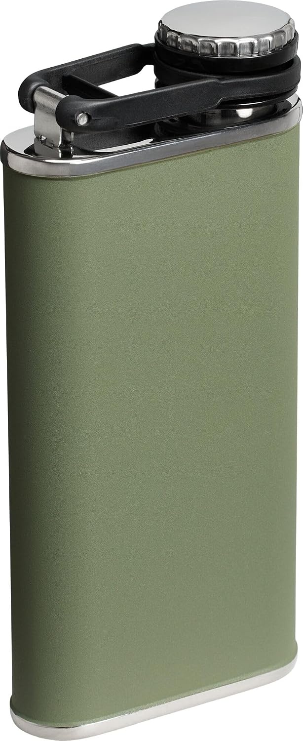 image:imageStanley Classic Easy Fill Wide Mouth Flask 8 oz Leakproof Hip Flask Hinge Connected Never Lose Cap Insulated Stainless Steel Liquor Container BPAFree Dried Pine