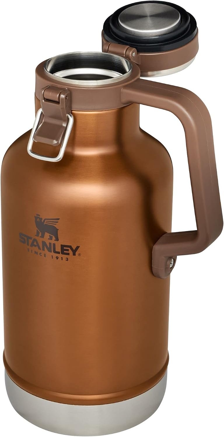 image:imageStanley Classic EasyPour Growler 64 oz Keeps Beer Cold or Coffee Hot Leakproof Steel Lined Lid and Easy to Carry Handle Insulated Stainless Steel BPAFree GreenMaple