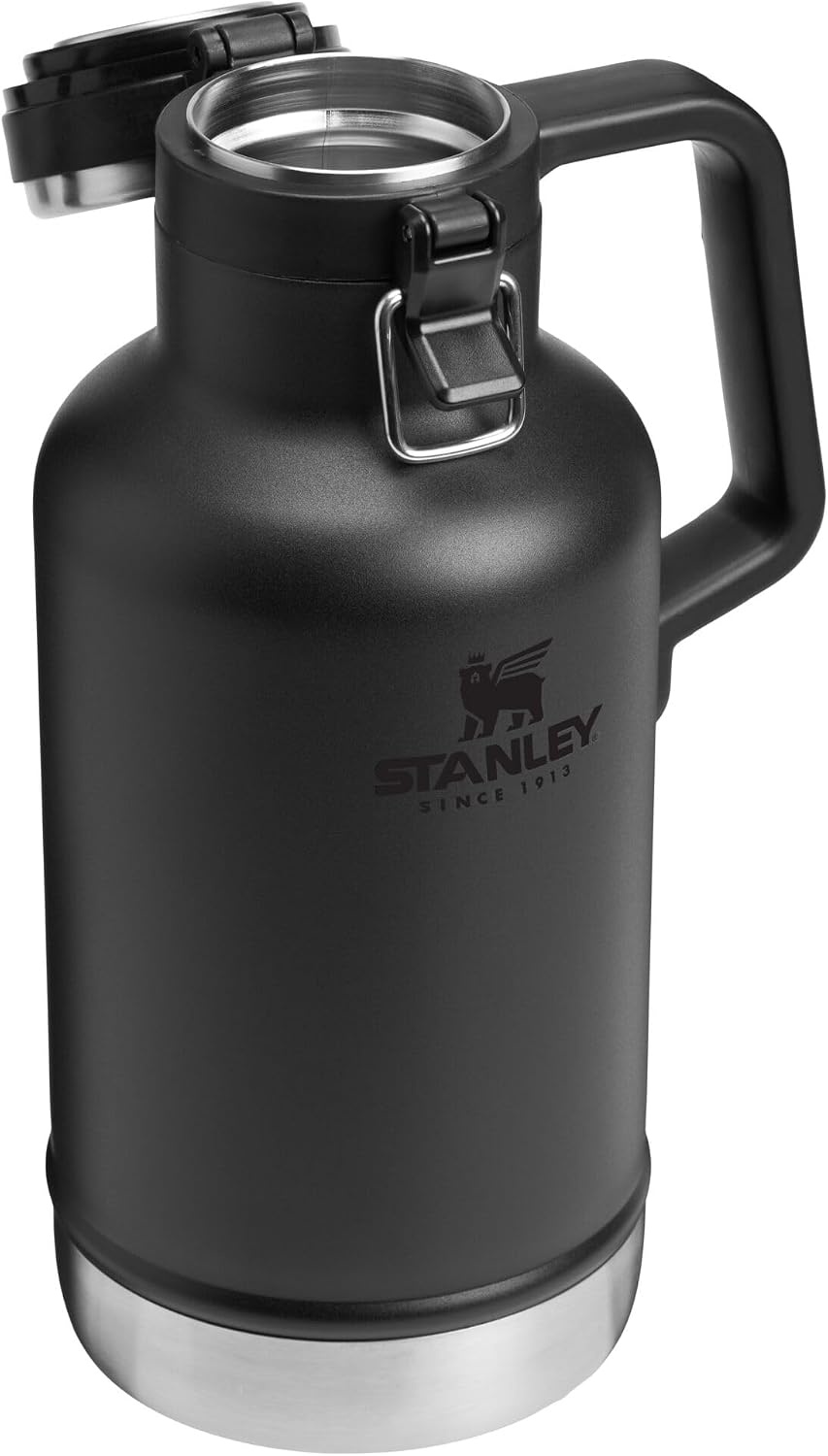 image:imageStanley Classic EasyPour Growler 64 oz Keeps Beer Cold or Coffee Hot Leakproof Steel Lined Lid and Easy to Carry Handle Insulated Stainless Steel BPAFree GreenBlack 20