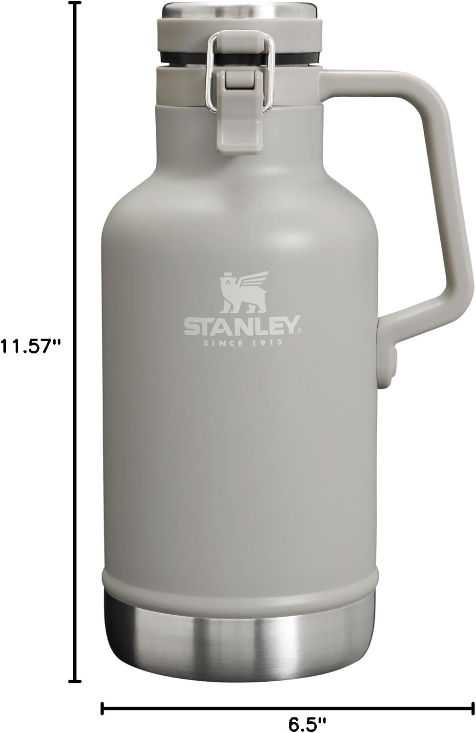 image:imageStanley Classic EasyPour Growler 64 oz Keeps Beer Cold or Coffee Hot Leakproof Steel Lined Lid and Easy to Carry Handle Insulated Stainless Steel BPAFree GreenAsh
