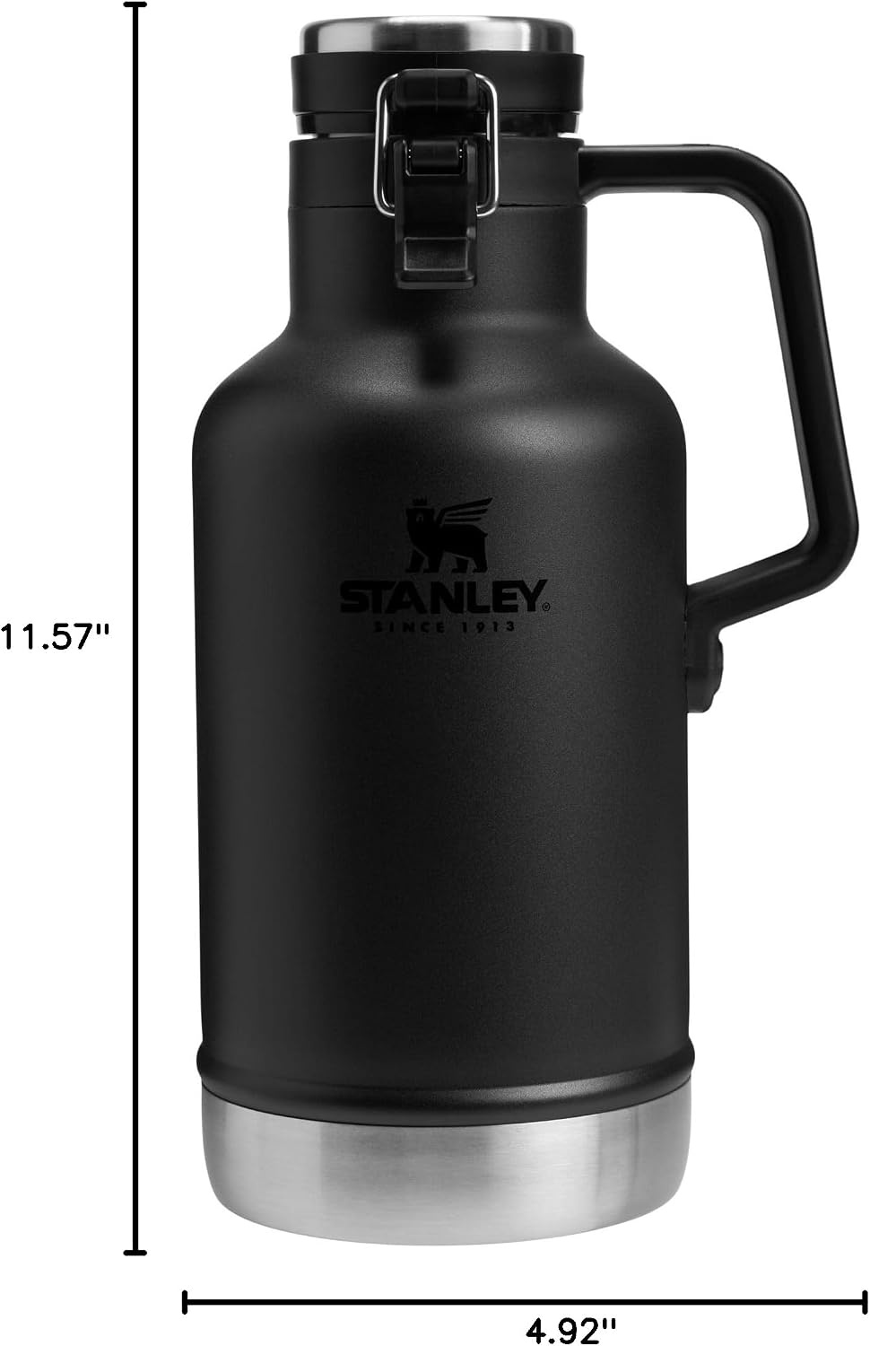 image:imageStanley Classic EasyPour Growler 64 oz Keeps Beer Cold or Coffee Hot Leakproof Steel Lined Lid and Easy to Carry Handle Insulated Stainless Steel BPAFree GreenBlack 20