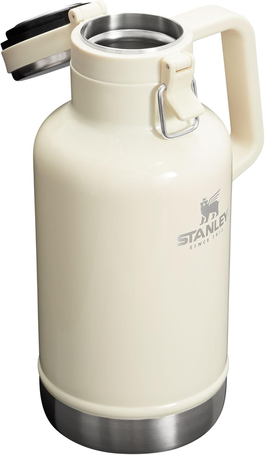 image:imageStanley Classic EasyPour Growler 64 oz Keeps Beer Cold or Coffee Hot Leakproof Steel Lined Lid and Easy to Carry Handle Insulated Stainless Steel BPAFree GreenCream Gloss