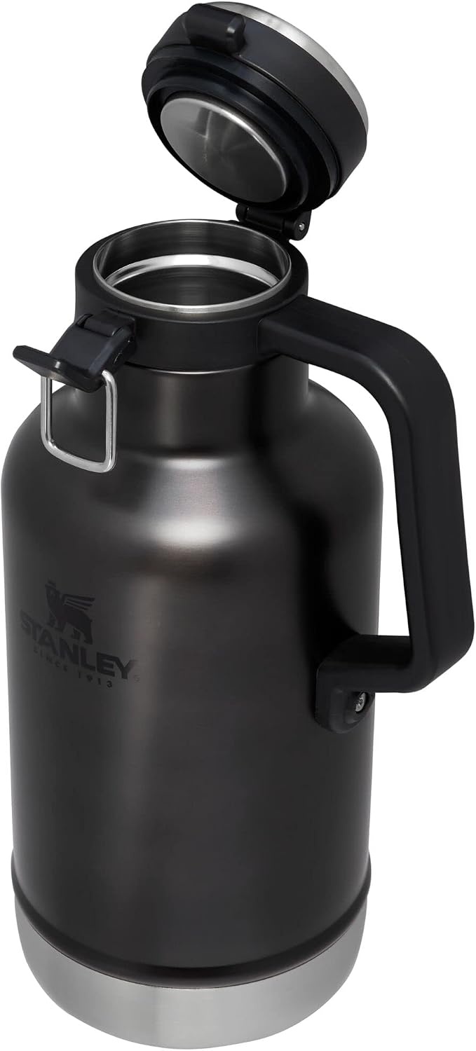 image:imageStanley Classic EasyPour Growler 64 oz Keeps Beer Cold or Coffee Hot Leakproof Steel Lined Lid and Easy to Carry Handle Insulated Stainless Steel BPAFree GreenCharcoal Glow