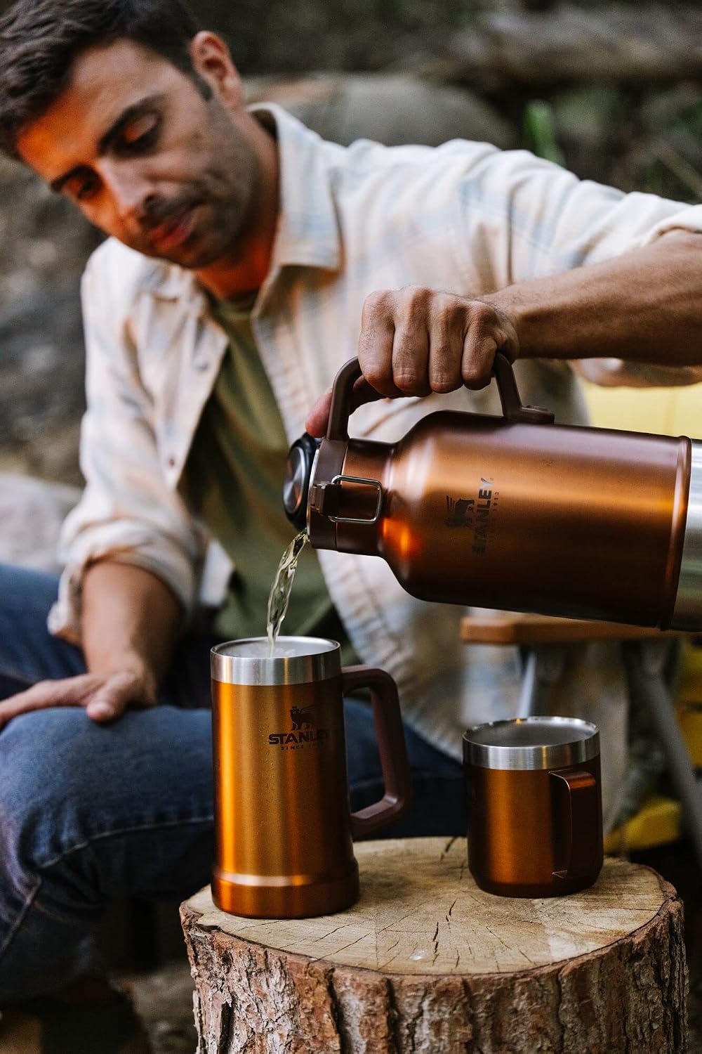 image:imageStanley Classic EasyPour Growler 64 oz Keeps Beer Cold or Coffee Hot Leakproof Steel Lined Lid and Easy to Carry Handle Insulated Stainless Steel BPAFree GreenMaple