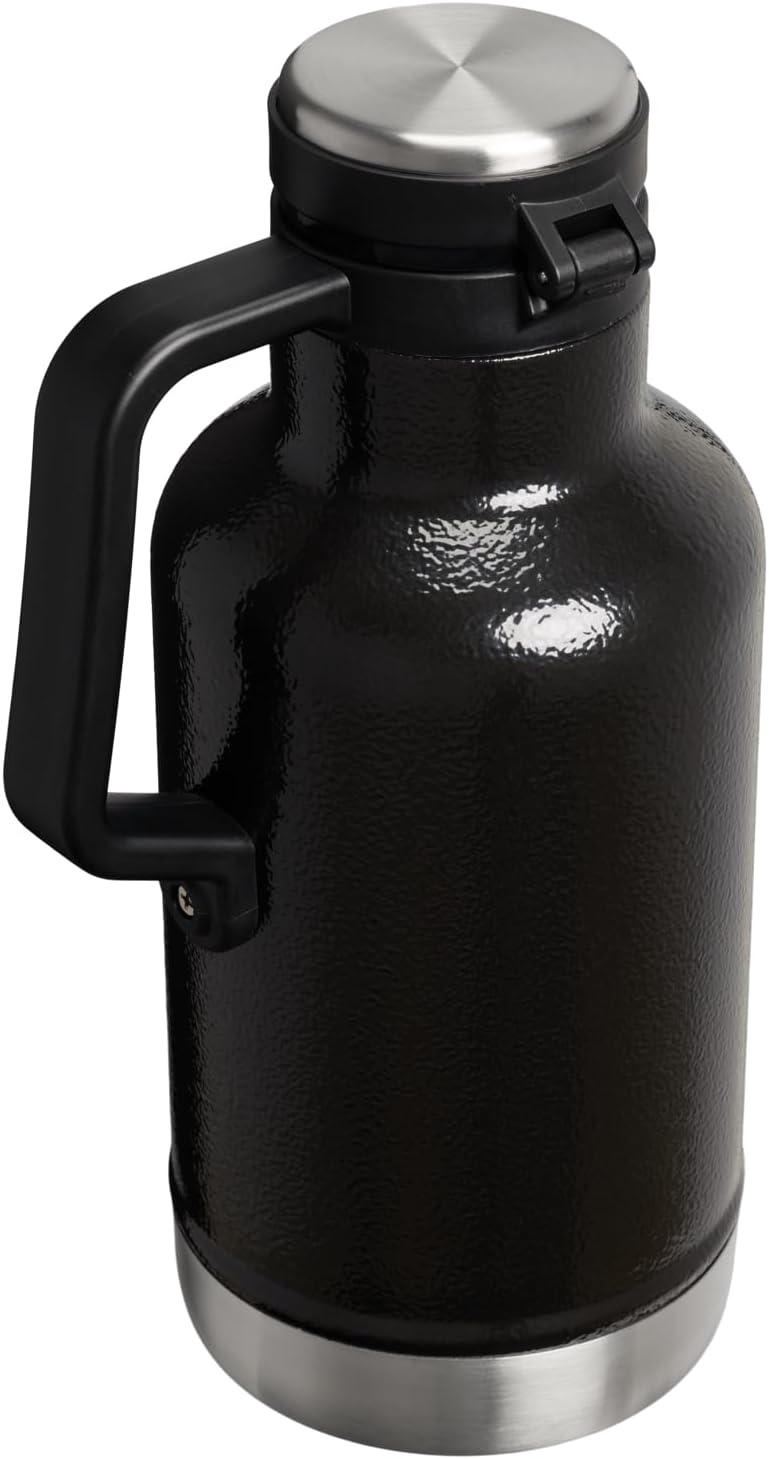 image:imageStanley Classic EasyPour Growler 64 oz Keeps Beer Cold or Coffee Hot Leakproof Steel Lined Lid and Easy to Carry Handle Insulated Stainless Steel BPAFree GreenHammertone Black