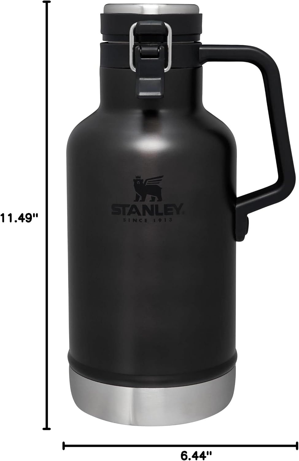 image:imageStanley Classic EasyPour Growler 64 oz Keeps Beer Cold or Coffee Hot Leakproof Steel Lined Lid and Easy to Carry Handle Insulated Stainless Steel BPAFree GreenCharcoal Glow