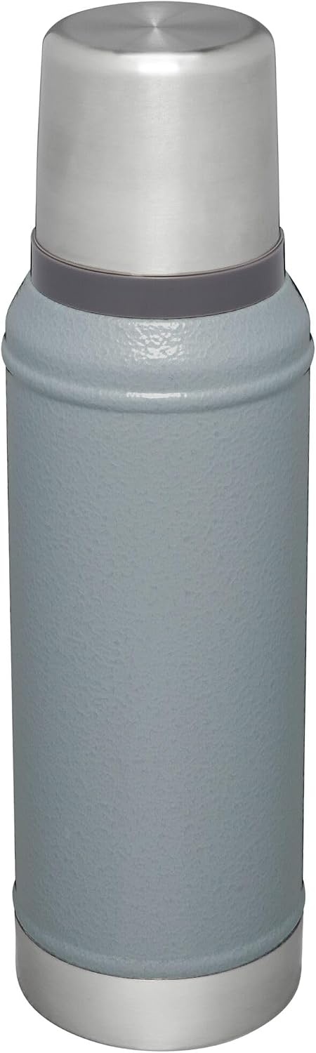 image:imageStanley Classic Legendary Vacuum Bottle 10 qt Wide Mouth with Leakproof Cup Lid Keep Drinks Hot or Cold Packable for Travel Insulated Stainless Steel Thermos BPAFree Hammertone GreenHammertone Silver