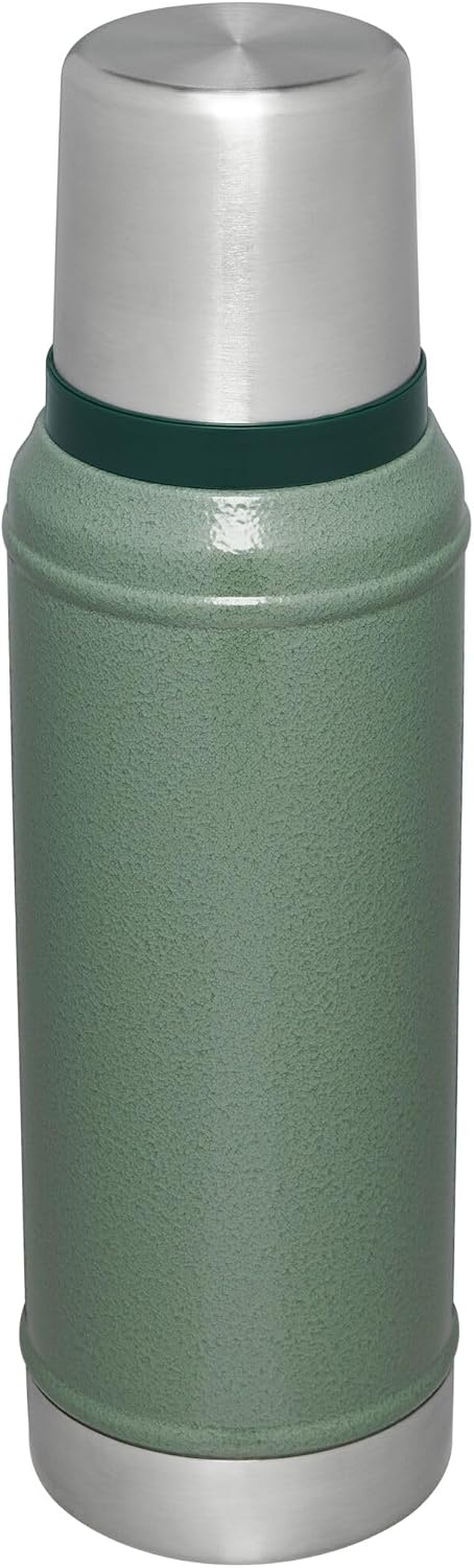 image:imageStanley Classic Legendary Vacuum Bottle 10 qt Wide Mouth with Leakproof Cup Lid Keep Drinks Hot or Cold Packable for Travel Insulated Stainless Steel Thermos BPAFree Hammertone GreenHammertone Green