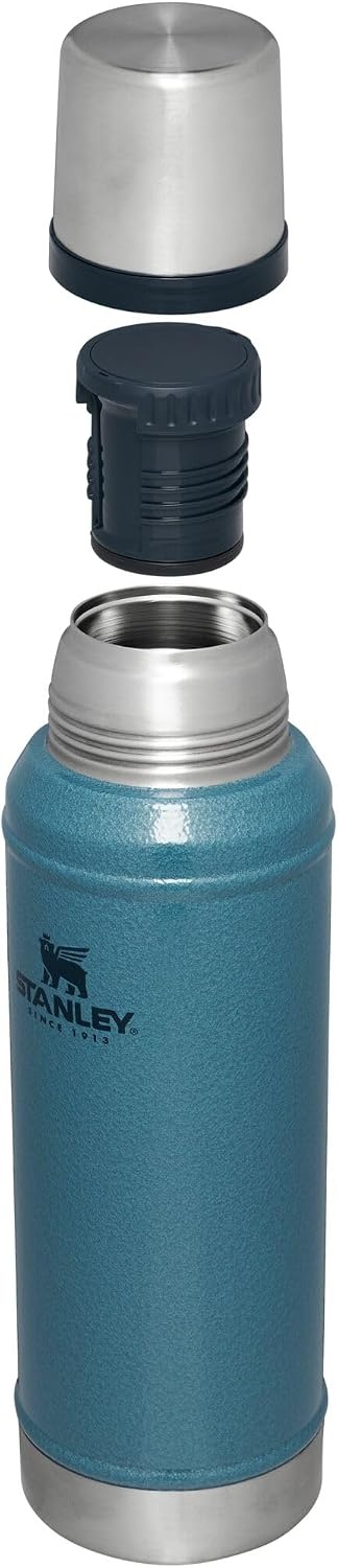image:imageStanley Classic Legendary Vacuum Bottle 10 qt Wide Mouth with Leakproof Cup Lid Keep Drinks Hot or Cold Packable for Travel Insulated Stainless Steel Thermos BPAFree Hammertone GreenHammertone Lake