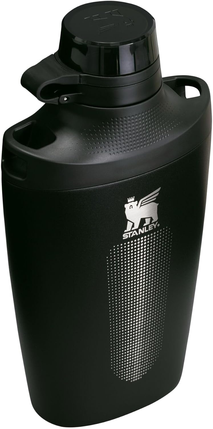 image:imageStanley Cross Bottle 23 oz Travel Water Bottle with Jacquard Strap Leakproof Tritan Lid with Removable Straw Insulated Stainless Steel BPAFree Dried PineBlack