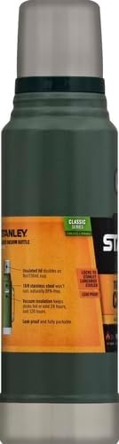 image:imageStanley Heritage Classic Vacuum Bottle with Handle 20 qt Wide Mouth with Leakproof Cup Lid Keep Drinks Hot or Cold for Travel Insulated Stainless Steel Thermal Bottle Hammertone GreenHammertone Green