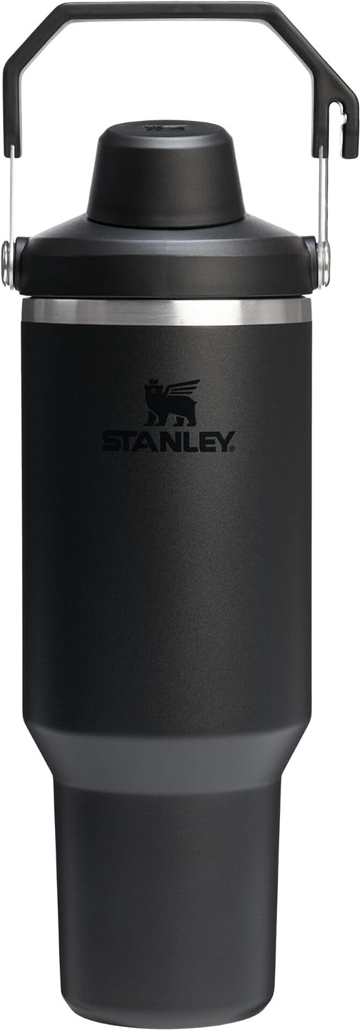 image:imageStanley IceFlow 20 Fast Flow Tumbler with Handle 40 oz Twist On Angled Spout Lid Leakproof Water Bottle Insulated Stainless Steel BPAFree LilacBlack 20