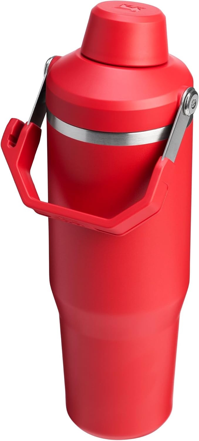 image:imageStanley IceFlow 20 Fast Flow Tumbler with Handle 40 oz Twist On Angled Spout Lid Leakproof Water Bottle Insulated Stainless Steel BPAFree LilacChili Red