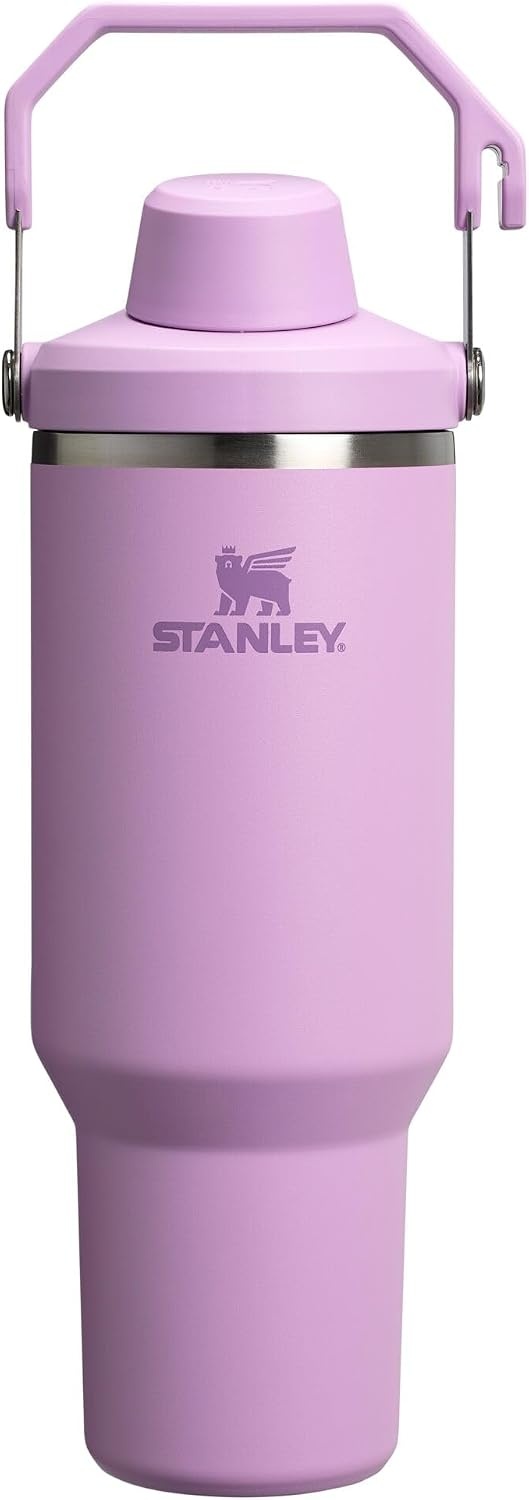 image:imageStanley IceFlow 20 Fast Flow Tumbler with Handle 40 oz Twist On Angled Spout Lid Leakproof Water Bottle Insulated Stainless Steel BPAFree LilacLilac