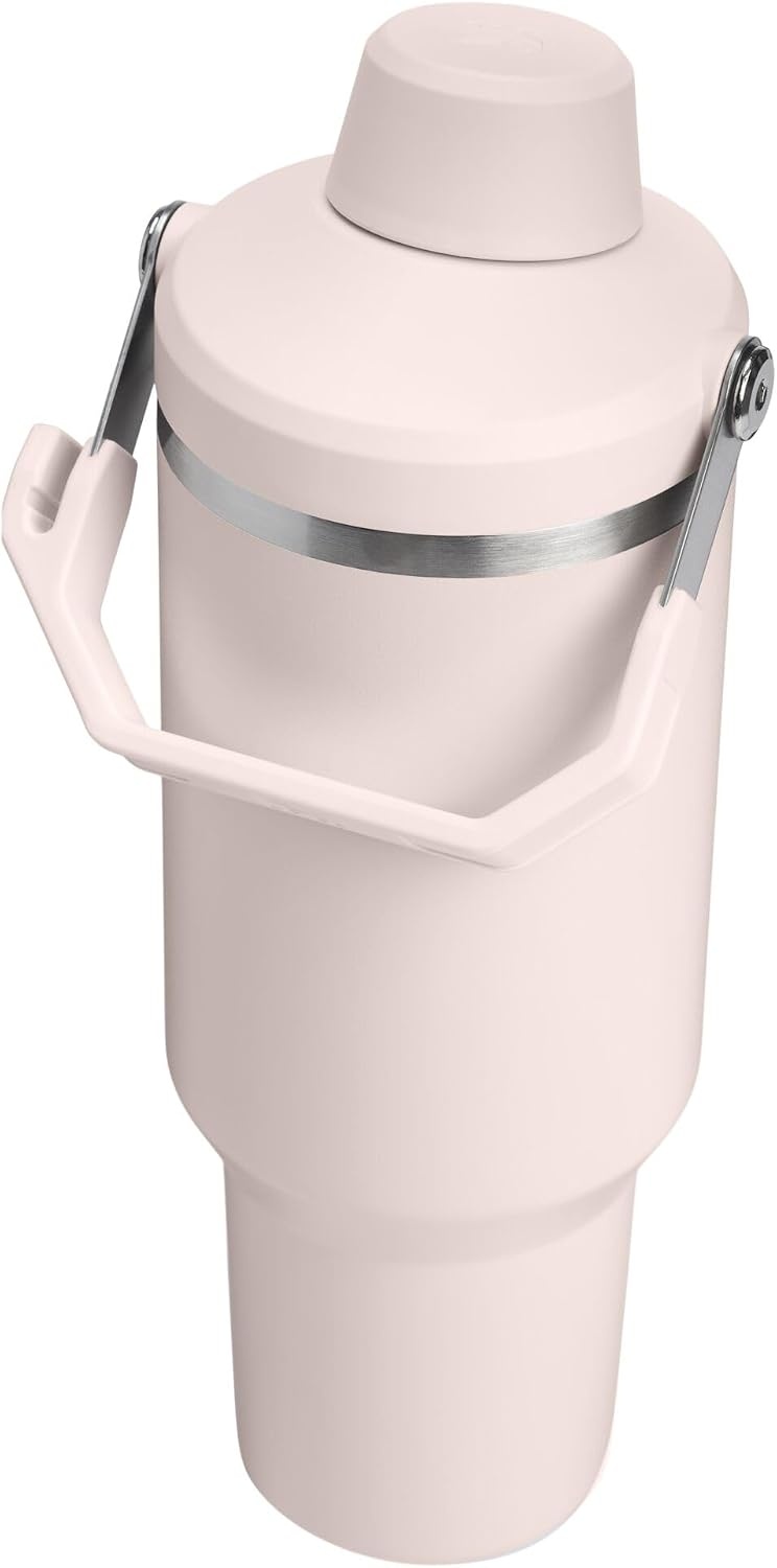 image:imageStanley IceFlow 20 Fast Flow Tumbler with Handle 40 oz Twist On Angled Spout Lid Leakproof Water Bottle Insulated Stainless Steel BPAFree LilacRose Quartz