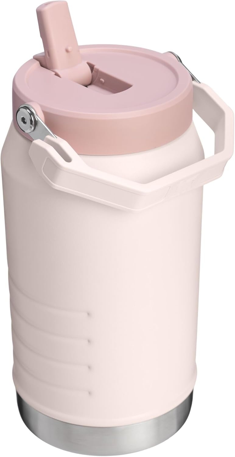 image:imageStanley IceFlow 20 Flip Straw Jug with Handle 64 oz Twist On Lid and Flip Up Straw Leakproof for Travel and Sports Insulated Stainless Steel BPAFree Dried PineRose Quartz 20
