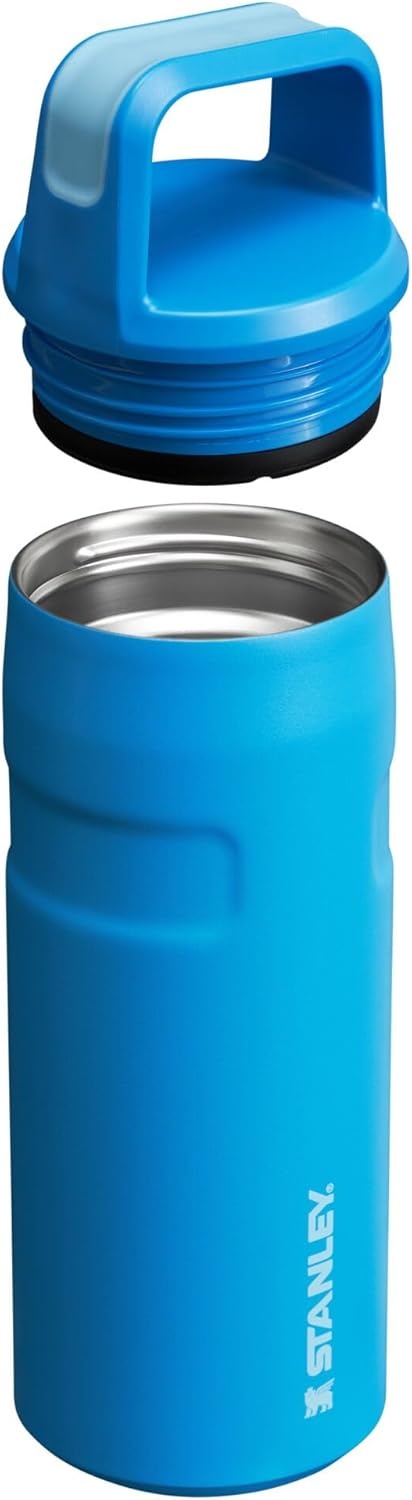 image:imageStanley IceFlow Cap and Carry Water Bottle Wide Mouth Twist Lid Lightweight amp Leakproof for Travel amp Sports Insulated Stainless Steel BPAFreeAzure
