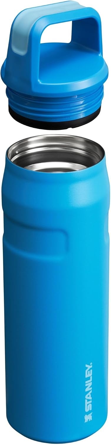 image:imageStanley IceFlow Cap and Carry Water Bottle Wide Mouth Twist Lid Lightweight amp Leakproof for Travel amp Sports Insulated Stainless Steel BPAFreeAzure