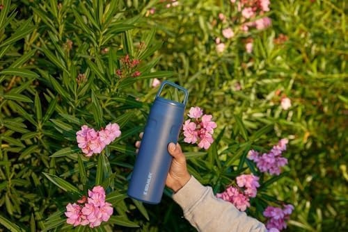 image:imageStanley IceFlow Cap and Carry Water Bottle Wide Mouth Twist Lid Lightweight amp Leakproof for Travel amp Sports Insulated Stainless Steel BPAFreeAzure