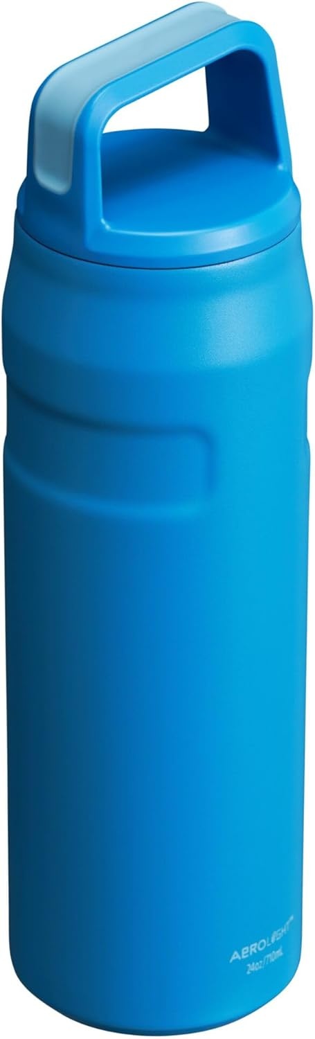 image:imageStanley IceFlow Cap and Carry Water Bottle Wide Mouth Twist Lid Lightweight amp Leakproof for Travel amp Sports Insulated Stainless Steel BPAFreeAzure