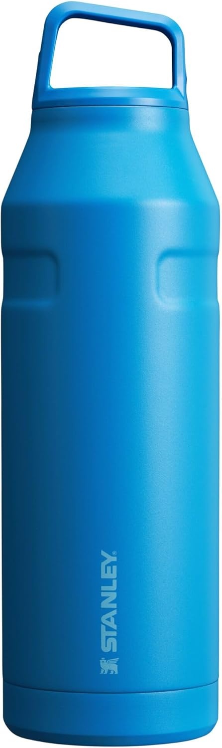 image:imageStanley IceFlow Cap and Carry Water Bottle Wide Mouth Twist Lid Lightweight amp Leakproof for Travel amp Sports Insulated Stainless Steel BPAFreeAzure