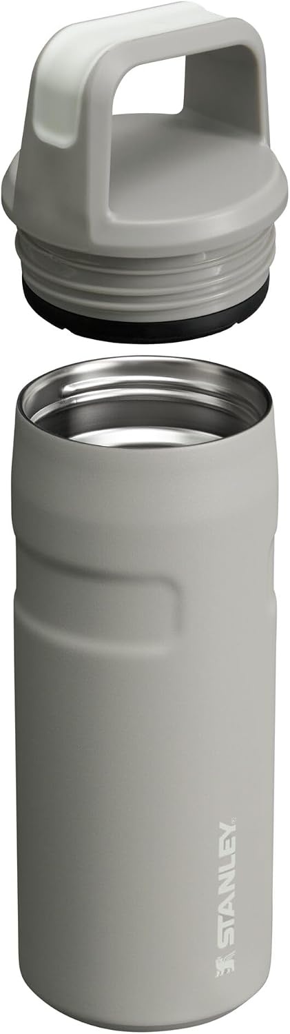 image:imageStanley IceFlow Cap and Carry Water Bottle Wide Mouth Twist Lid Lightweight amp Leakproof for Travel amp Sports Insulated Stainless Steel BPAFreeAsh