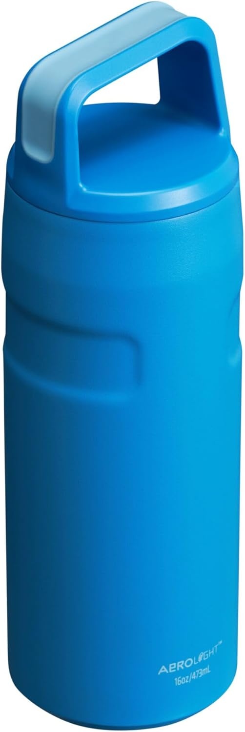 image:imageStanley IceFlow Cap and Carry Water Bottle Wide Mouth Twist Lid Lightweight amp Leakproof for Travel amp Sports Insulated Stainless Steel BPAFreeAzure