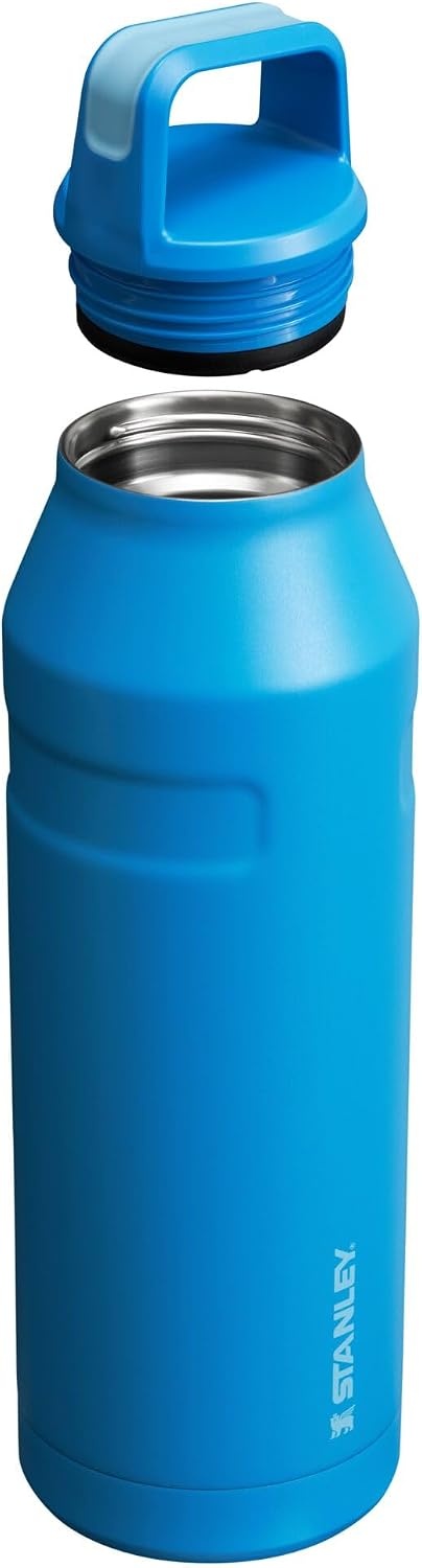 image:imageStanley IceFlow Cap and Carry Water Bottle Wide Mouth Twist Lid Lightweight amp Leakproof for Travel amp Sports Insulated Stainless Steel BPAFreeAzure