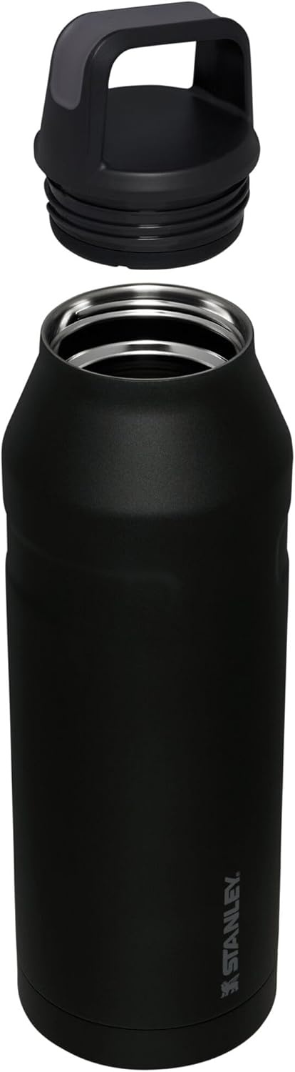 image:imageStanley IceFlow Cap and Carry Water Bottle Wide Mouth Twist Lid Lightweight amp Leakproof for Travel amp Sports Insulated Stainless Steel BPAFreeBlack