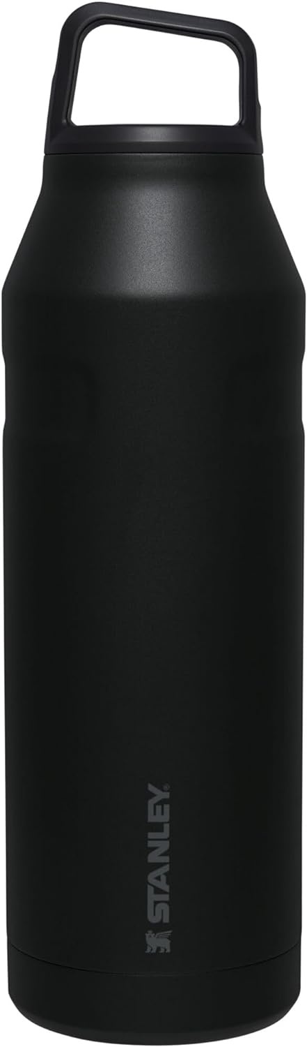 image:imageStanley IceFlow Cap and Carry Water Bottle Wide Mouth Twist Lid Lightweight amp Leakproof for Travel amp Sports Insulated Stainless Steel BPAFreeBlack
