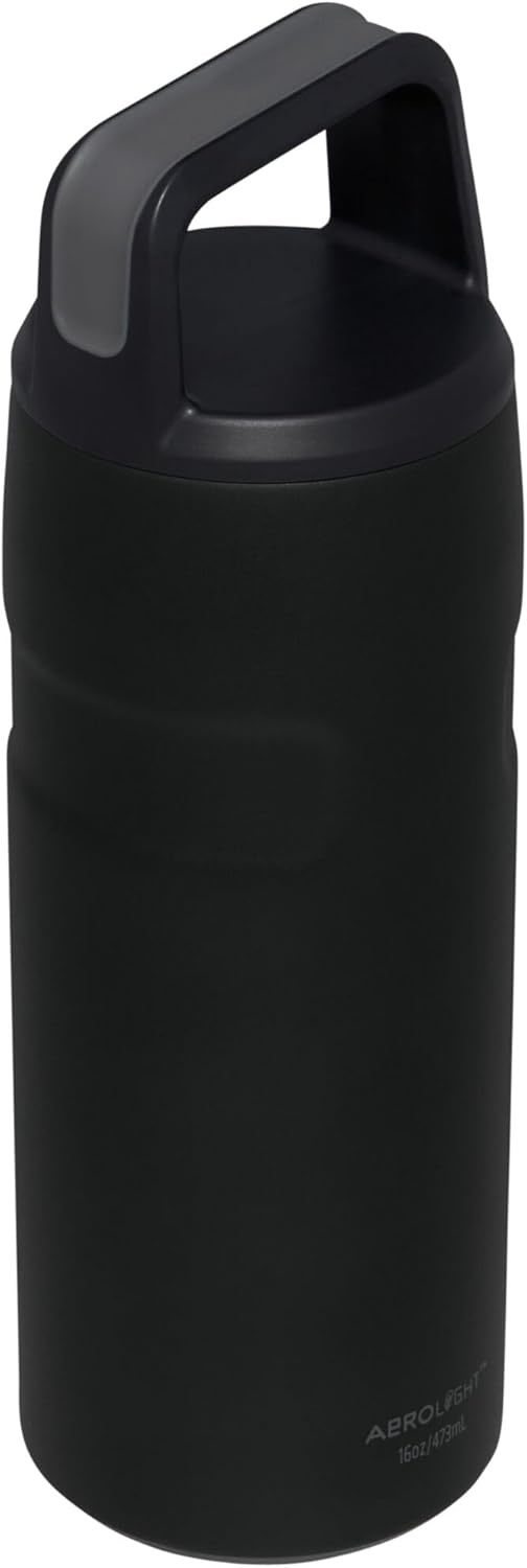 image:imageStanley IceFlow Cap and Carry Water Bottle Wide Mouth Twist Lid Lightweight amp Leakproof for Travel amp Sports Insulated Stainless Steel BPAFreeBlack