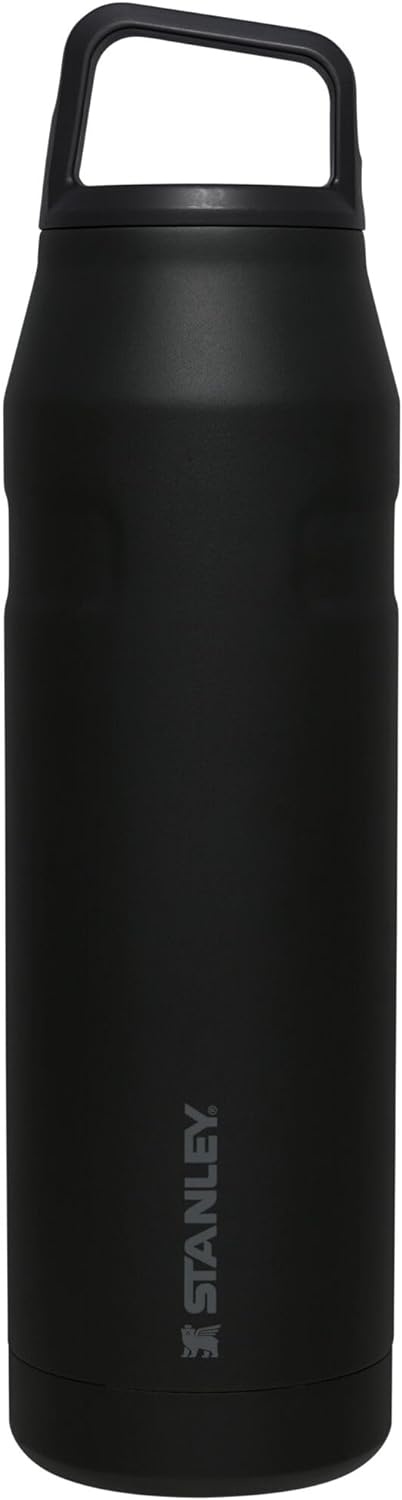 image:imageStanley IceFlow Cap and Carry Water Bottle Wide Mouth Twist Lid Lightweight amp Leakproof for Travel amp Sports Insulated Stainless Steel BPAFreeBlack