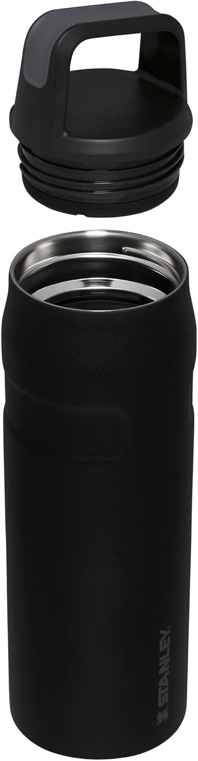 image:imageStanley IceFlow Cap and Carry Water Bottle Wide Mouth Twist Lid Lightweight amp Leakproof for Travel amp Sports Insulated Stainless Steel BPAFreeBlack