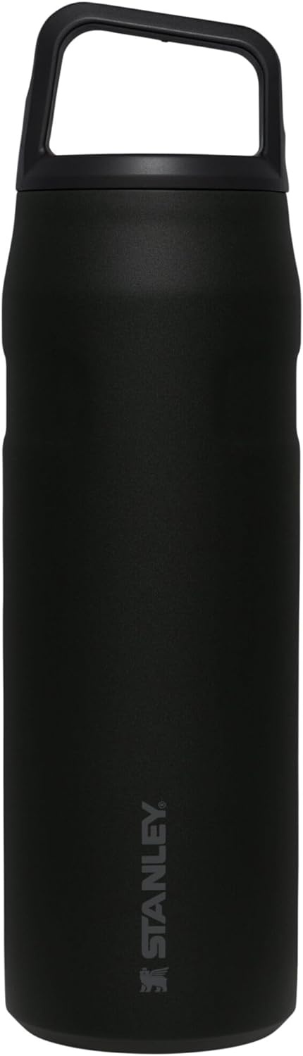 image:imageStanley IceFlow Cap and Carry Water Bottle Wide Mouth Twist Lid Lightweight amp Leakproof for Travel amp Sports Insulated Stainless Steel BPAFreeBlack