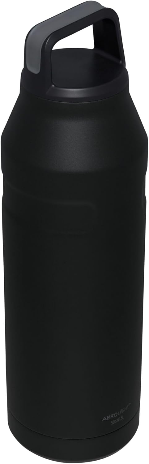 image:imageStanley IceFlow Cap and Carry Water Bottle Wide Mouth Twist Lid Lightweight amp Leakproof for Travel amp Sports Insulated Stainless Steel BPAFreeBlack