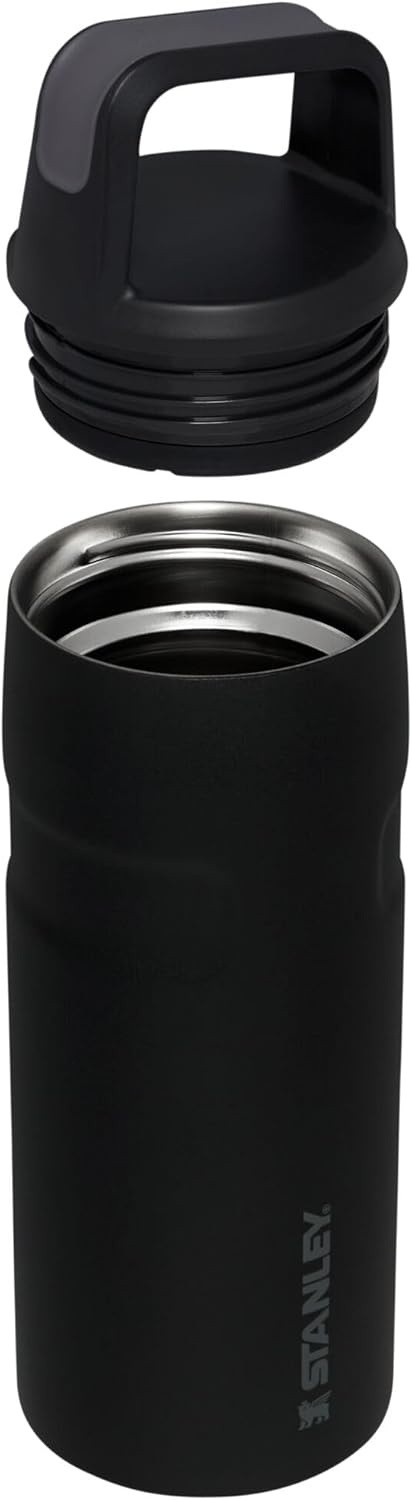 image:imageStanley IceFlow Cap and Carry Water Bottle Wide Mouth Twist Lid Lightweight amp Leakproof for Travel amp Sports Insulated Stainless Steel BPAFreeBlack