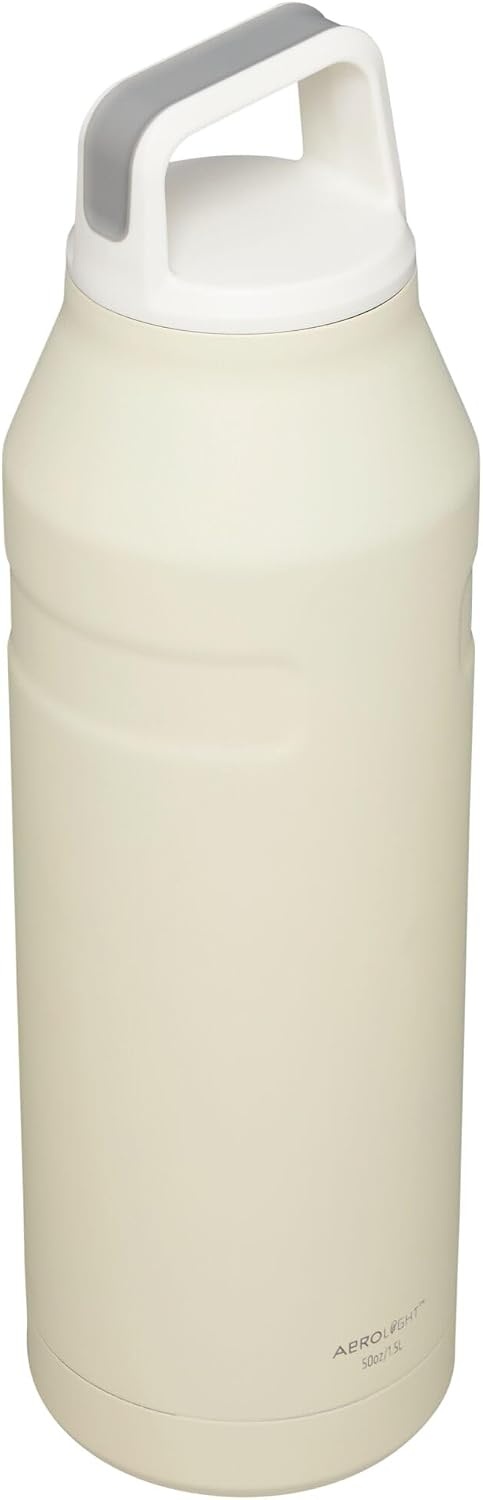 image:imageStanley IceFlow Cap and Carry Water Bottle Wide Mouth Twist Lid Lightweight amp Leakproof for Travel amp Sports Insulated Stainless Steel BPAFreeCream Glimmer