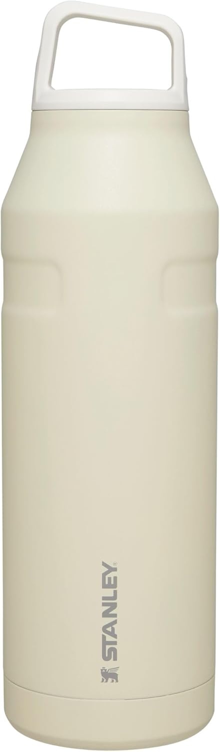 image:imageStanley IceFlow Cap and Carry Water Bottle Wide Mouth Twist Lid Lightweight amp Leakproof for Travel amp Sports Insulated Stainless Steel BPAFreeCream Glimmer