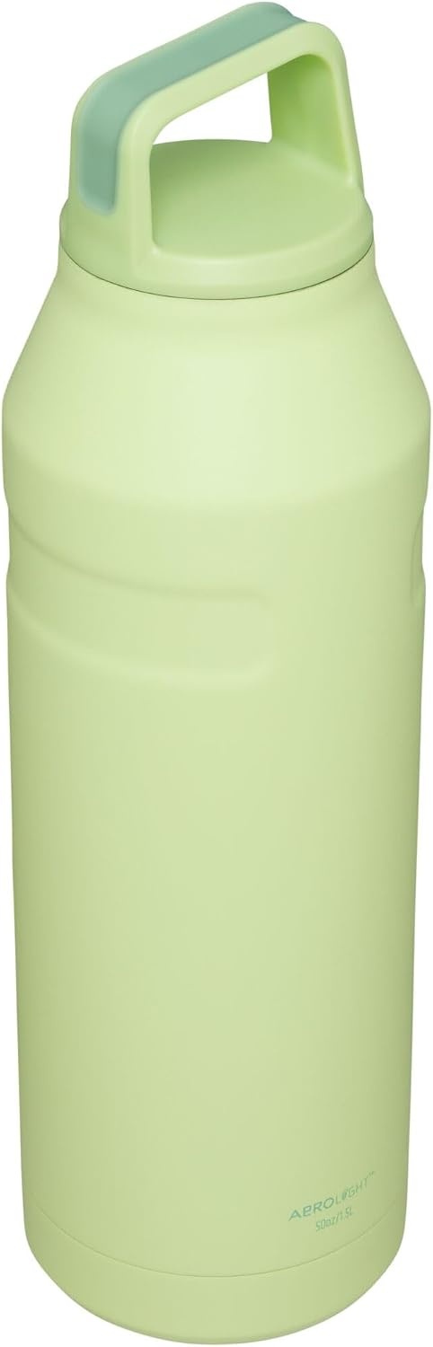 image:imageStanley IceFlow Cap and Carry Water Bottle Wide Mouth Twist Lid Lightweight amp Leakproof for Travel amp Sports Insulated Stainless Steel BPAFreeCitron