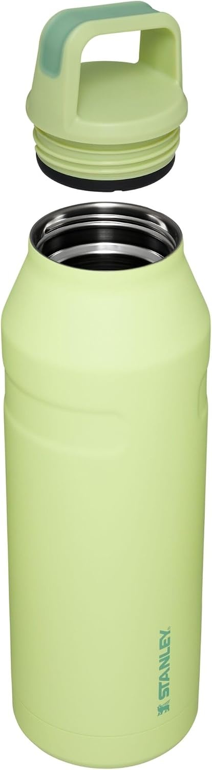 image:imageStanley IceFlow Cap and Carry Water Bottle Wide Mouth Twist Lid Lightweight amp Leakproof for Travel amp Sports Insulated Stainless Steel BPAFreeCitron