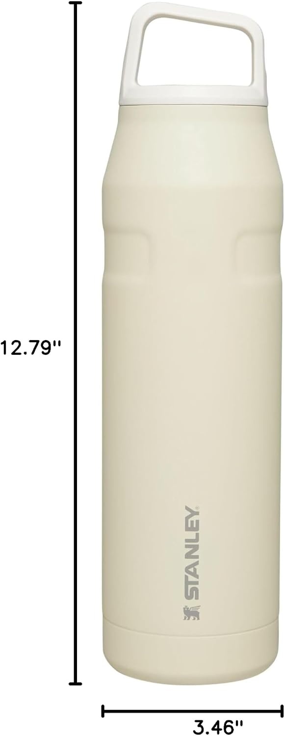 image:imageStanley IceFlow Cap and Carry Water Bottle Wide Mouth Twist Lid Lightweight amp Leakproof for Travel amp Sports Insulated Stainless Steel BPAFreeCream Glimmer
