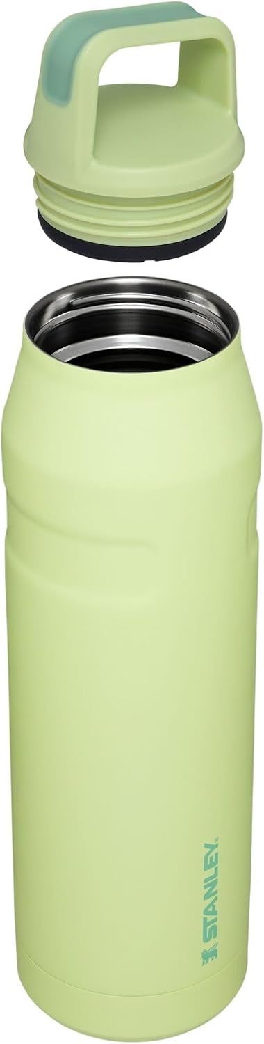 image:imageStanley IceFlow Cap and Carry Water Bottle Wide Mouth Twist Lid Lightweight amp Leakproof for Travel amp Sports Insulated Stainless Steel BPAFreeCitron