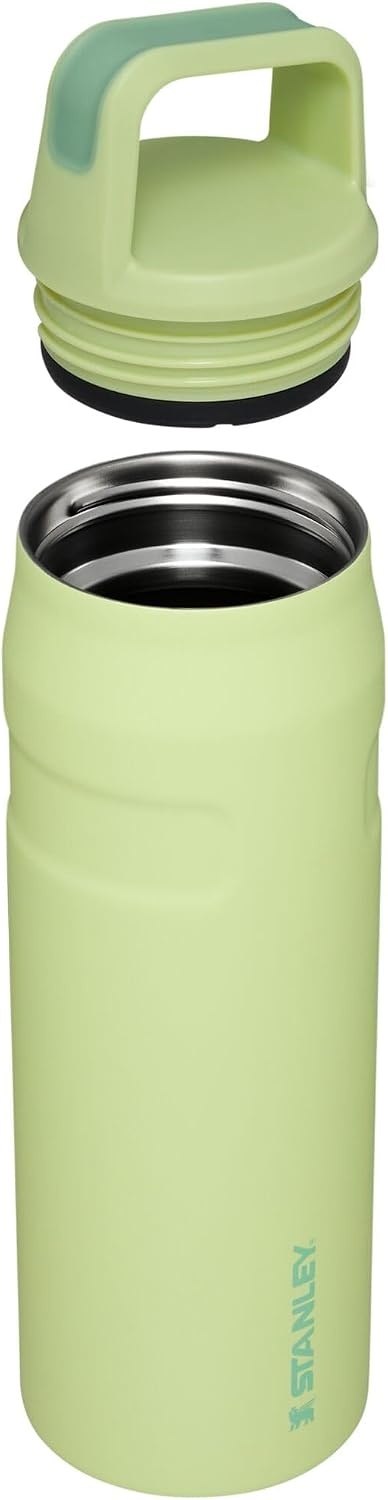image:imageStanley IceFlow Cap and Carry Water Bottle Wide Mouth Twist Lid Lightweight amp Leakproof for Travel amp Sports Insulated Stainless Steel BPAFreeCitron