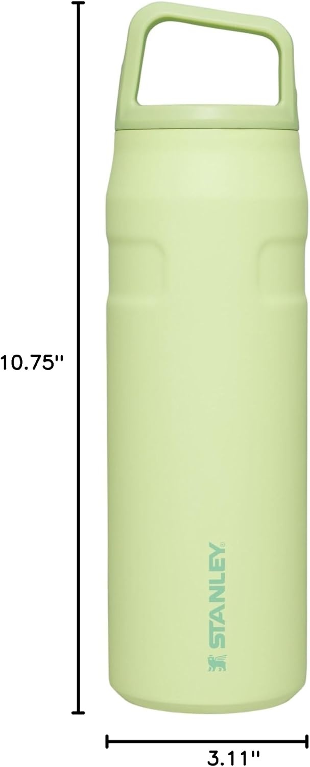 image:imageStanley IceFlow Cap and Carry Water Bottle Wide Mouth Twist Lid Lightweight amp Leakproof for Travel amp Sports Insulated Stainless Steel BPAFreeCitron