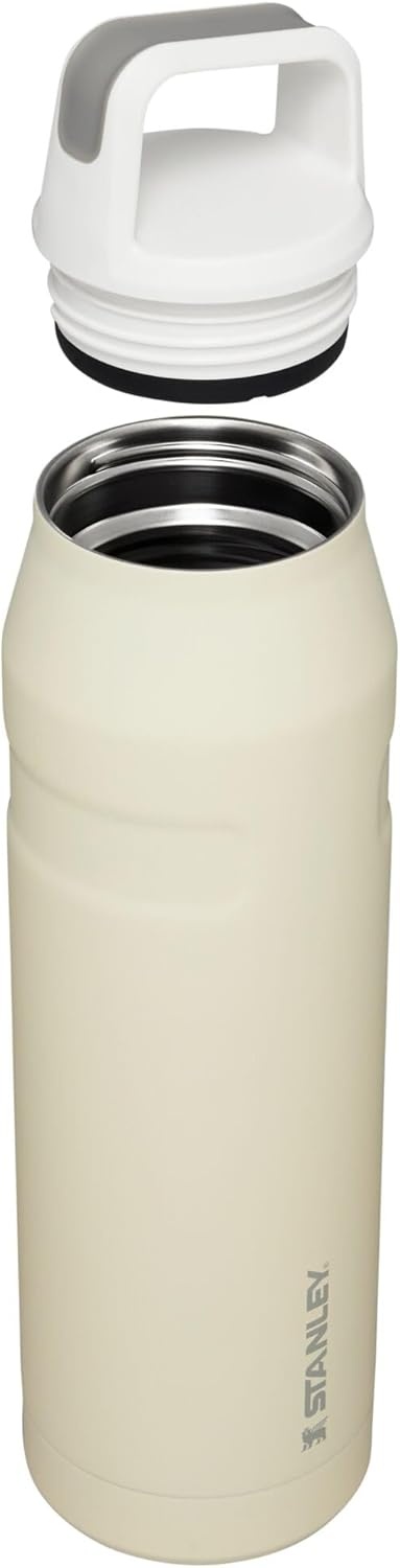 image:imageStanley IceFlow Cap and Carry Water Bottle Wide Mouth Twist Lid Lightweight amp Leakproof for Travel amp Sports Insulated Stainless Steel BPAFreeCream Glimmer